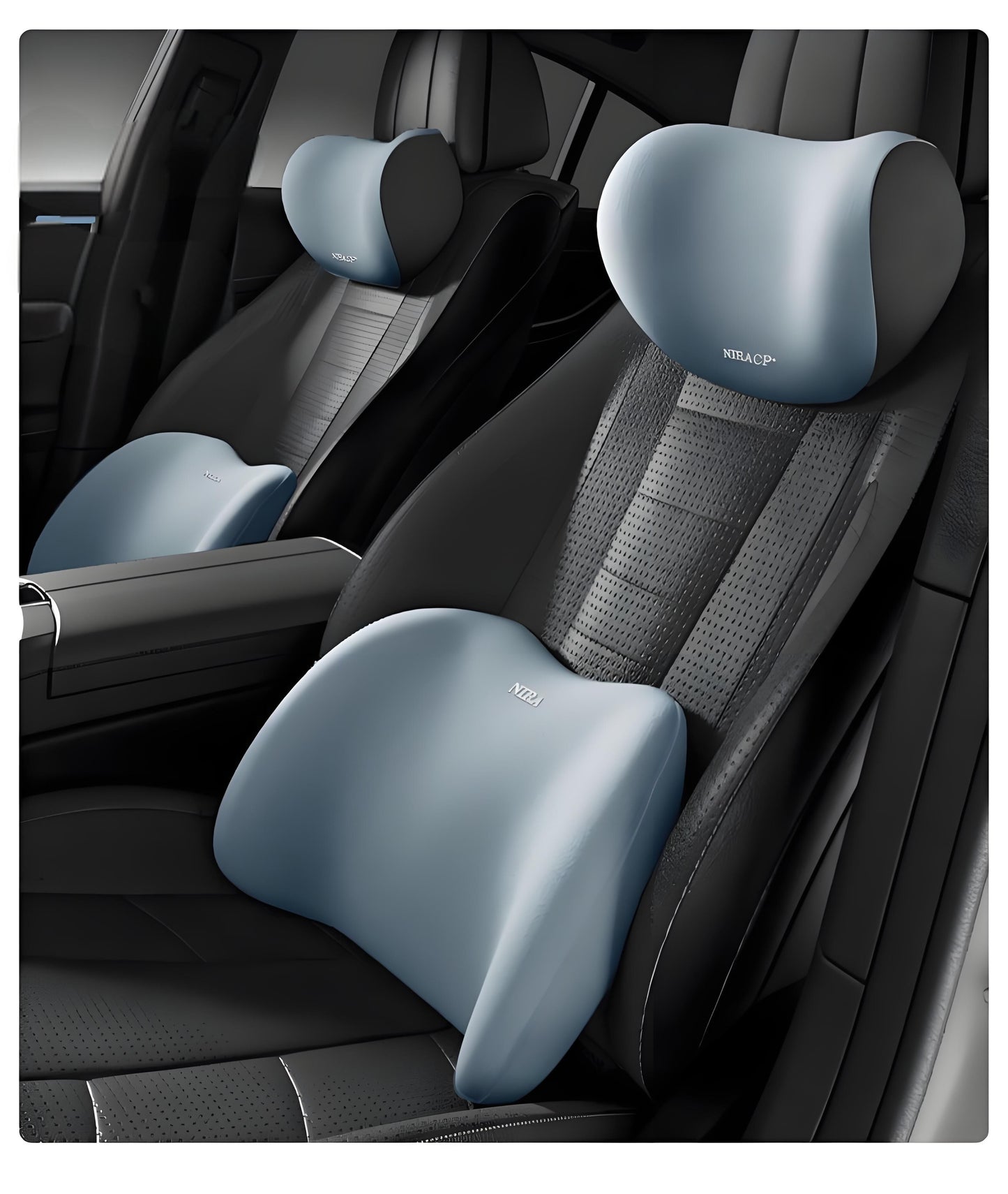 Christmas gift Car Headrest & Lumbar Support Set, Ergonomic Plush Cushion for Driver & Passenger, Comfort & Spine Protection for Long Drives(brown)