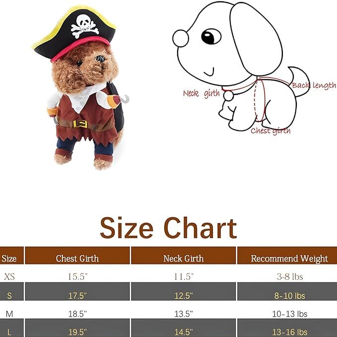 pet products New Funny Pet Clothes Pirate Dog Cat Costume Suit Corsair Dressing up Party Apparel Clothing for Cat Dog Plus Hat