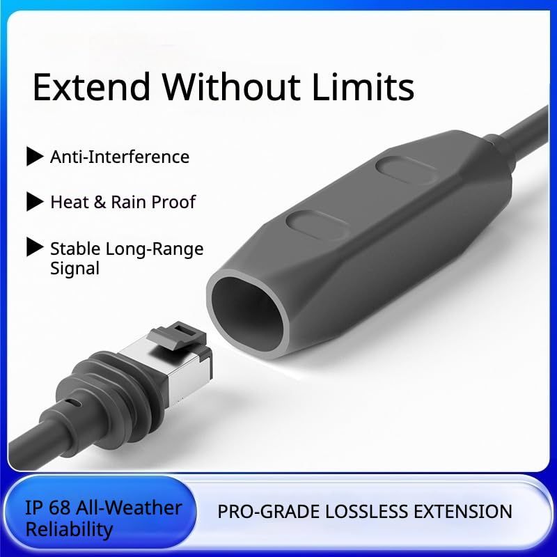 Starlink Cable Coupler for Starlink Gen 3, IP68 Waterproof Connector,Extension to RJ45 Cable Compatible for Starlink Ethernet Adapter Gen 3/Mini Dish and Router,Support Cat6 Cable