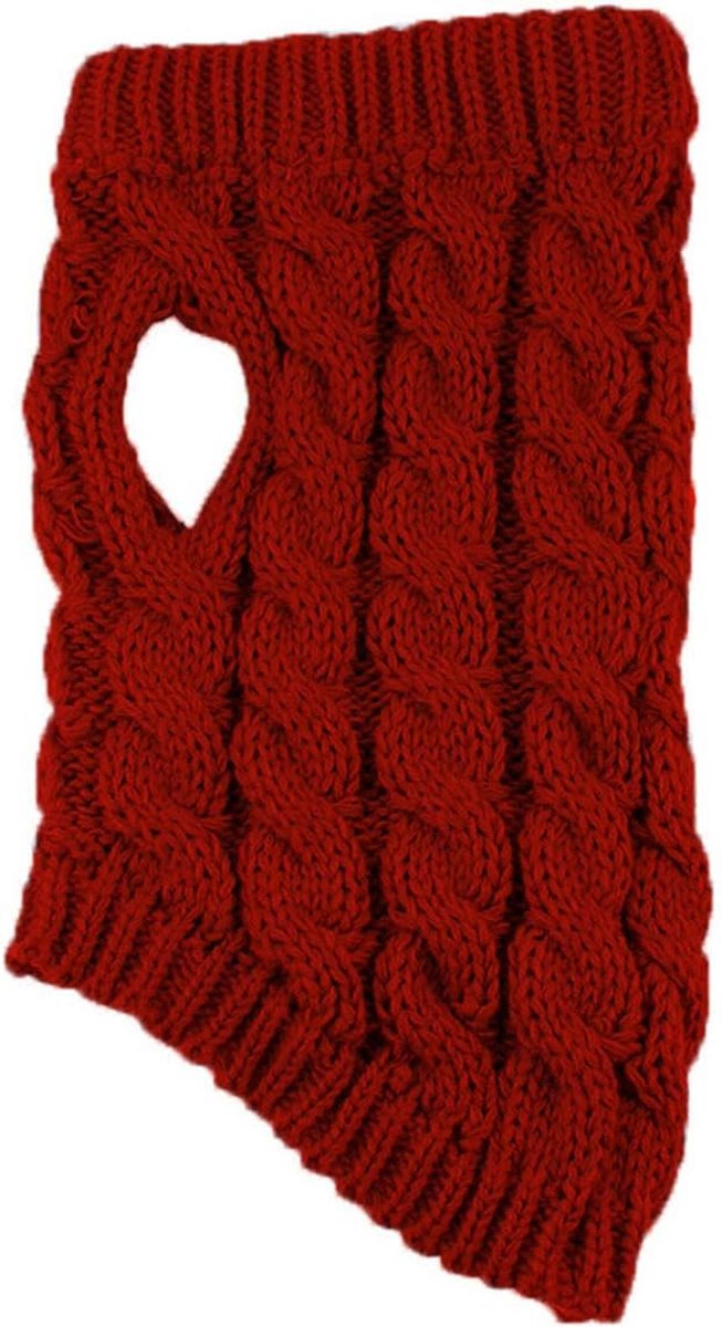 Dog Coat - Dog Vest - Warm Dog Coat - Winter Dog Sweater - Soft Knitted Wool Dog Clothes - Crochet Coat - Perfect for Small and Medium Dogs - Size L - Red