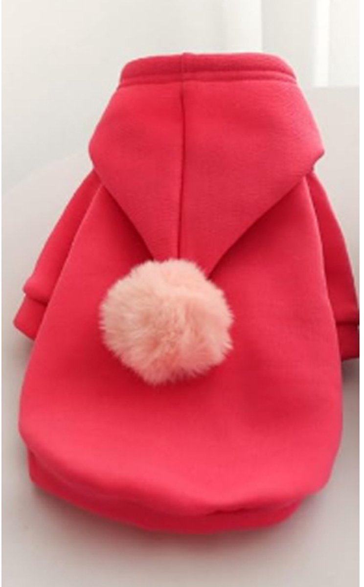 Dog Coat - Cute Fruit Pattern Coat - Warm Dog Coat - Hooded Sweatshirt - Fleece Dog Clothes - Perfect for French Bulldog - Chihuahua - Rose Red - XL - Party Decoration