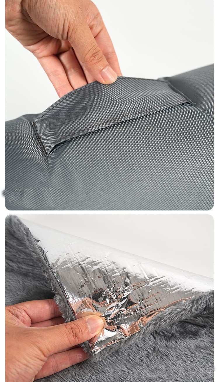Gray Cat and Dog Bed, Waterproof Insulated Durable Pet House, Compatible with Cats and Dogs, Winter Pet Basket, 33x33cm