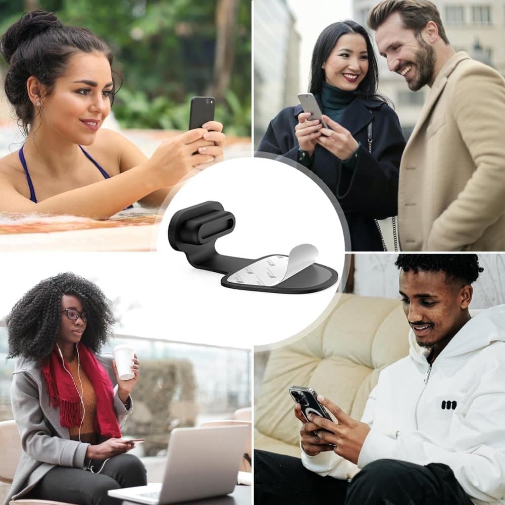 8-Pack Dust Plugs Compatible with USB-C and Lightning, Black
