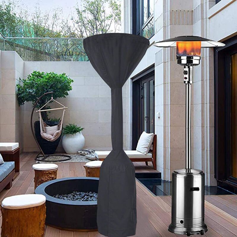 Gas Patio Heater Cover, Water Resistant Parasol Heater Cover, Black, 241 x 86 x 47 cm