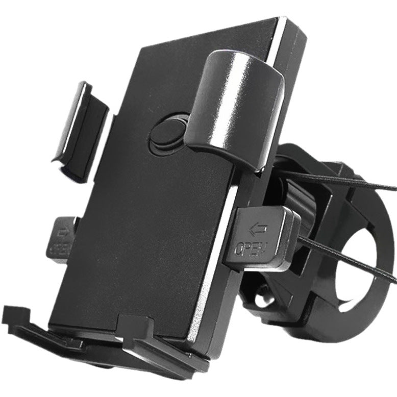 Phone Stand - Bike Phone Holder - Anti-slip Design - Lock in One Second - 360° Rotation - Suitable for Bicycle and Motorcycle Handlebars from 15mm to 28mm, Compatible with Smartphones from 4.7 to 7.1 Inches - Black