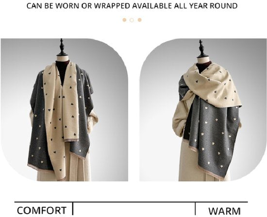 Women's scarf - Long scarf - Double-sided warm blanket - Suitable for spring, autumn and winter - 185*65cm - Pink
