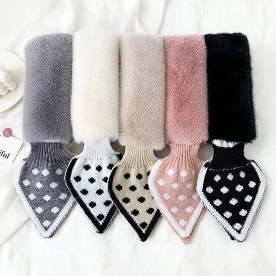 Warm scarf for autumn and winter - Soft and comfortable women's scarf with dotted pattern - Fashionable and versatile winter scarf for everyday use(Pink)