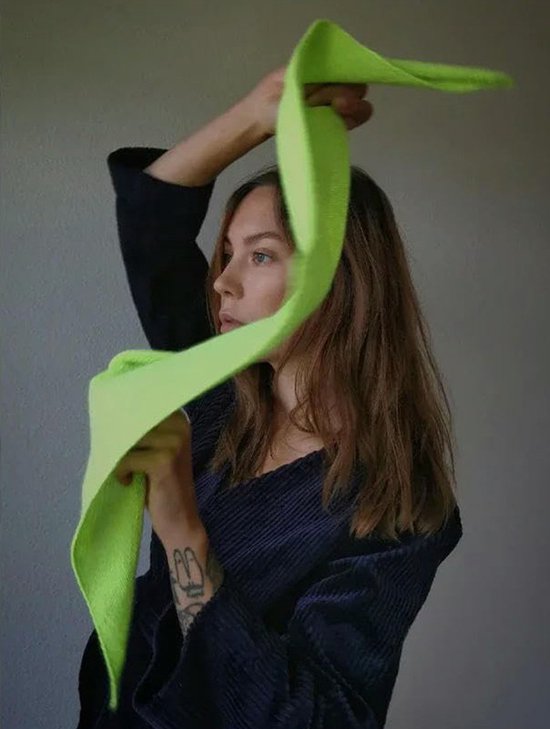 Triangular Knitted Scarf - Soft Acrylic Fabric - As a Scarf, Shawl or Blanket - In Solid Colors - Pink