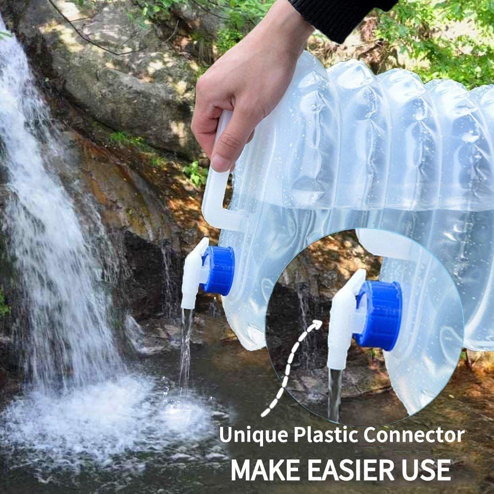 Collapsible Water Container, 3LPortable Folding Water Carrier with Tap, BPA Free Water Carrier Tanks - Water Storage for Camping, Hiking, Climbing, Outdoor, Fishing, Travel