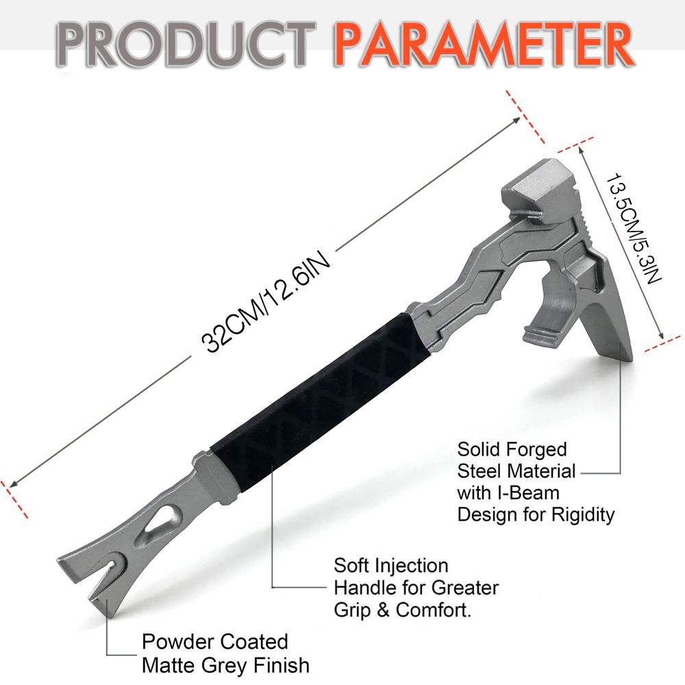 15 Inch Multi-Function Demolition Tool, Hammer, Nail Puller, Multi-Use, Heavy Duty Construction, DIY Hand Tools -