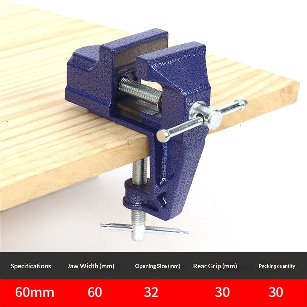 Mini Table Clamp,Small Bench Vice, Upgraded cast steel manufacturing Jewelers Hobby Clamps Craft Repair Tool Portable Work Bench Vise( 60 blue,)