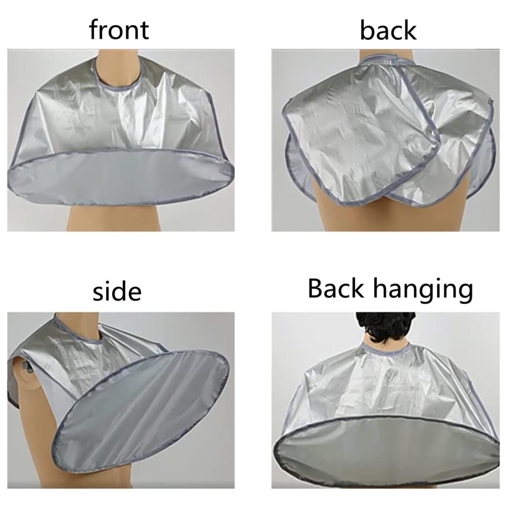 2 pack Beard Bib Apron Hair Catcher for Men Shaving & Trimming, Non-Stick Cape Grooming Cloth, Waterproof(gray,There are only 2 shrouds)