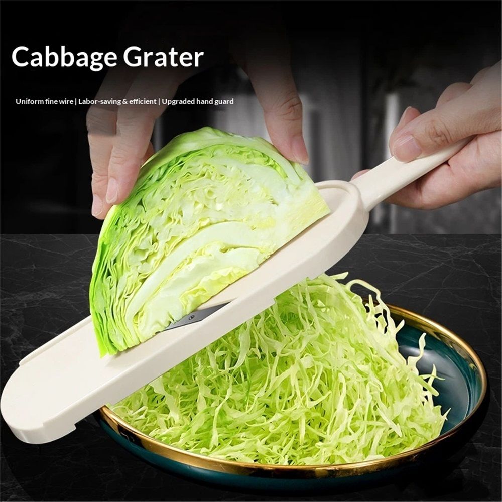 Onion Slicer, Stainless Steel Vegetable Cutter | Salad Grater | Multi-Purpose Chopper For Cabbage Lettuce Onion Vegetable(Salad grater+hand guard (with cleaning brush included))