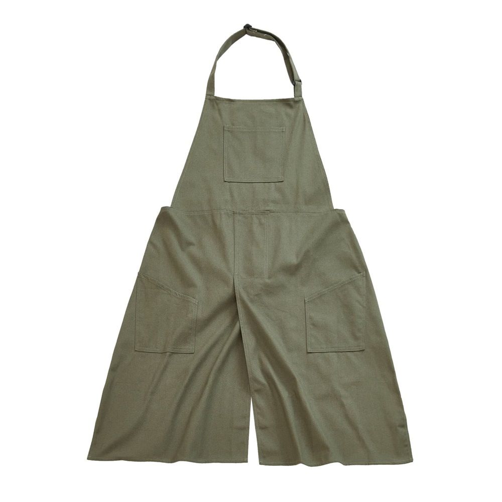 Pottery Apron Split Leg Long Artist Painting Aprons with 3 Pockets for Ceramics Clay Women Men(green)
