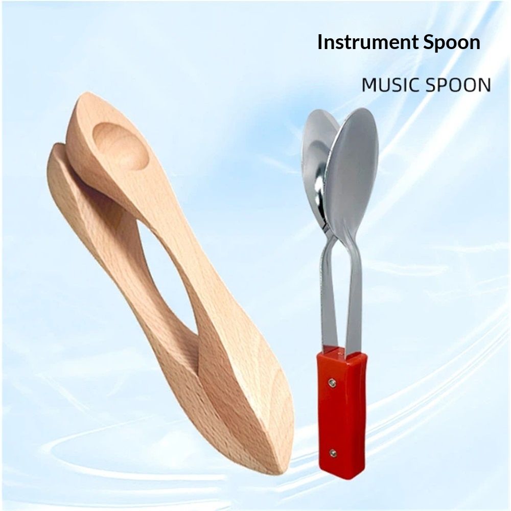 2pcs Musical Spoons Percussion Instrument, Handcrafted from Premium Folk Sound - Gift for All Ages
