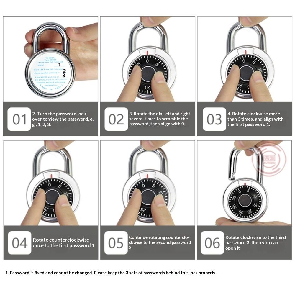 Master Lock Black Gym Locker Lock Combination Padlock, Indoor Combo Lock with Preset 3-Digit Code for Cabinets, Storage, 2 Pack