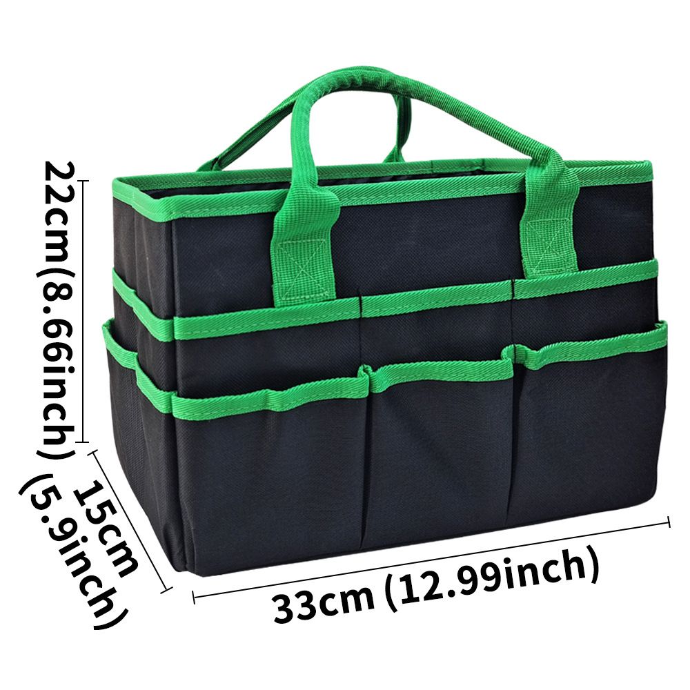 Large Multi-Functional Carrying Bag, 11 Pockets Caddy for Art, Craft, Sewing, Make-up or School, Medical, Office Supplies Organizer, Green(black-green)