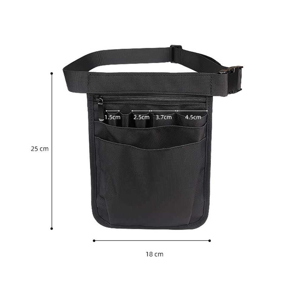 Nurse Utility Organizer Belt Fanny Pack Hip Bag Waist Pack Pouch Case for Medical Scissors Care Kit Tool (Black)