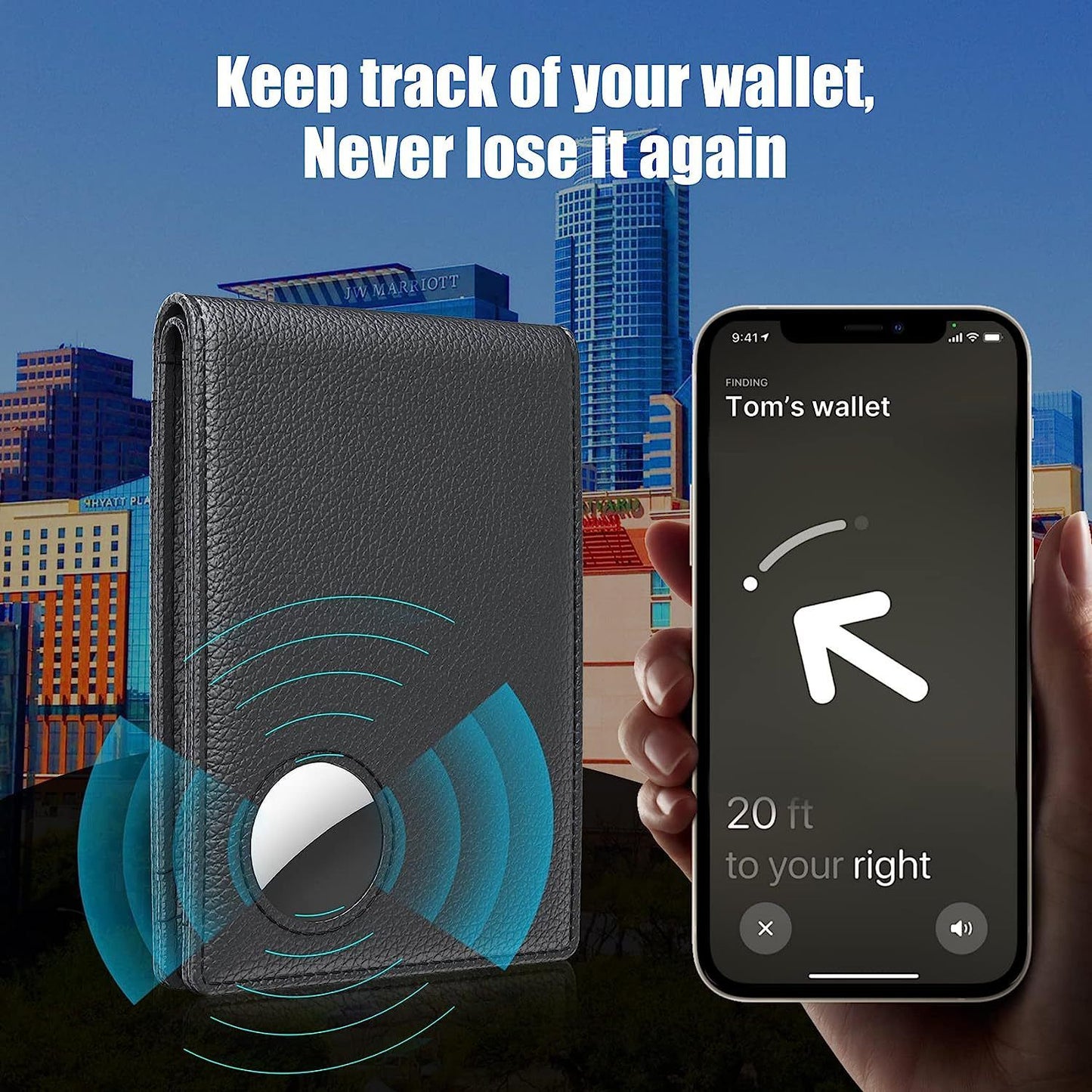 Mens Leather Wallet, Slim, RFID Blocking - Card Capacity | Bill Divider | ID Window (Black, only one bag)