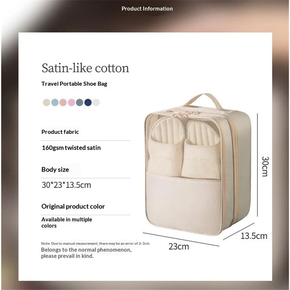 Shoe Bag Holds 3 Pair of Shoes for Travel and Daily Use Storage Pouch, for Flying Shoe Organizer Shoe Storage Bag for Travel Light Beige(oniy bag)