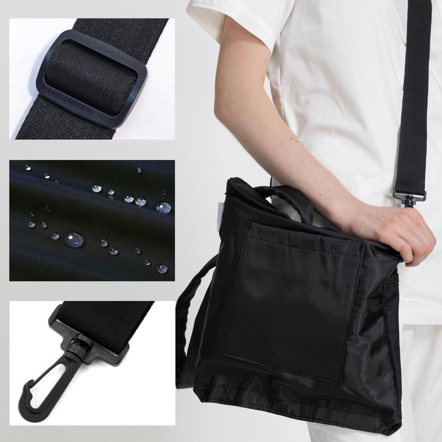 Urine Drainage Bag Holder with Update Catheter Pipe Cover and Adjustable Shoulder Straps, Catheter Bag Covers Front and Back with Catheter Bags - Crossbody or Hangs (Black,noiy bag)