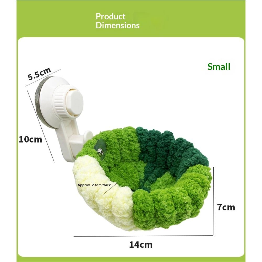 Portable Suction Cup Bird Perch Nest for Travel Car Window Glass, Warm Bird Sleeping hut Snuggle Bed for cage (Small size forest green)