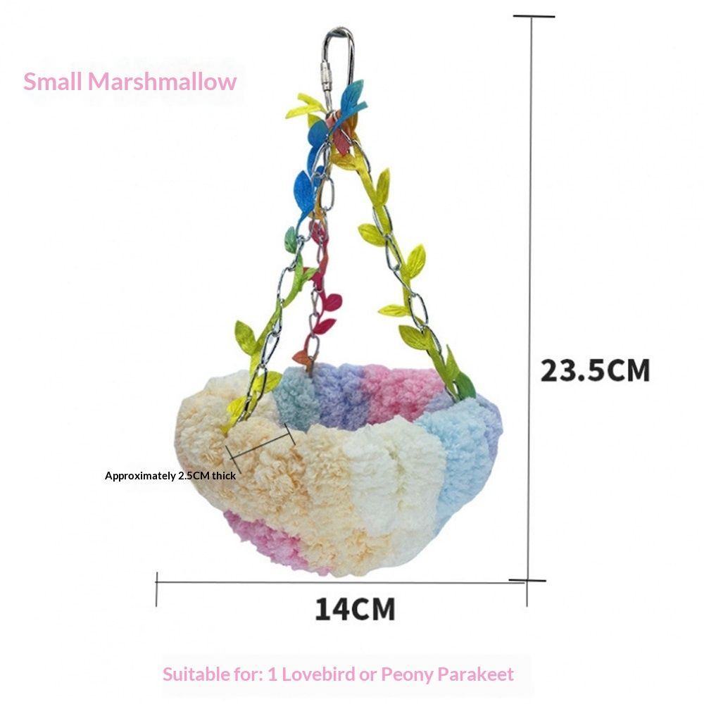 Hanging Bird Bed, Hammock for Cage Winter Warm Bird Plush Nest Parrot Sleeping Bed for Budgie Lovebird Lovebird, Finch, Hamster-pink