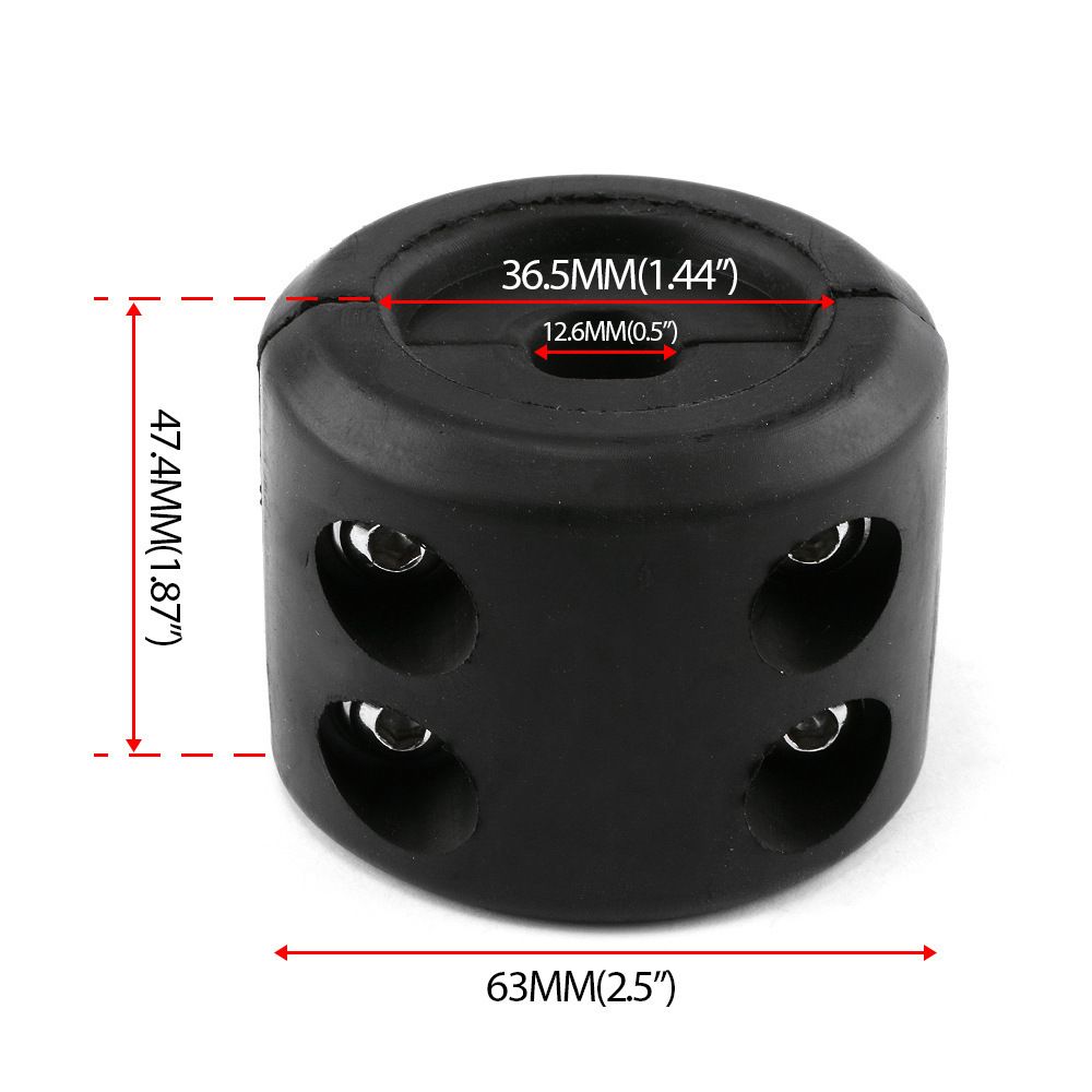 2 pack Winch Cable Hook Stopper, Rubber Winch Stopper for Wire & Synthetic Rope, with Stainless Steel Screws and Nuts Allen Wrench, Universal for ATV UTV Truck SUV (Black)