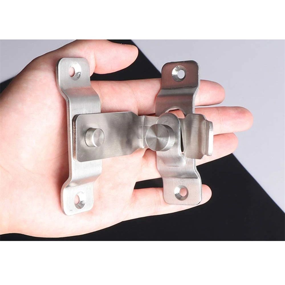 2 pack Flip Door Latch, 90 Degree Heavy Duty Stainless Steel Bar Gate Latches Safety Door Lock, Sliding Door Lock, Brushed Finish