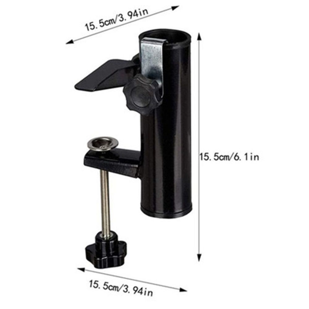 Patio Umbrella Holder Bench Deck Umbrella Stand Clamp Holder Clip Beach Fishing Umbrella Mount Clamp for Balcony Deck Black