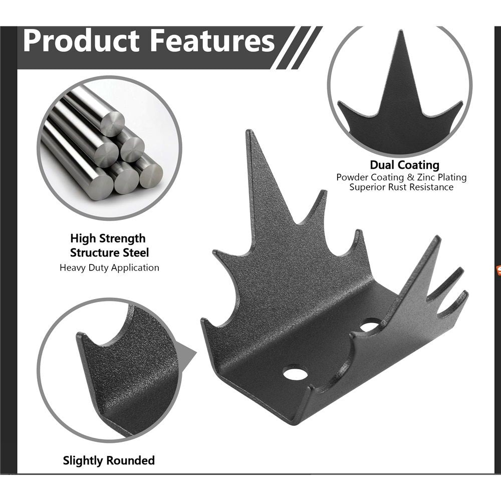 Intruder Deterrent Wall Spikes (12 pc) - Security Fence Spikes, Anti-Climb Hardware, Bird Repellent, Home Security Improvement, Stop Thief, Screw Mount, Wall Decoration