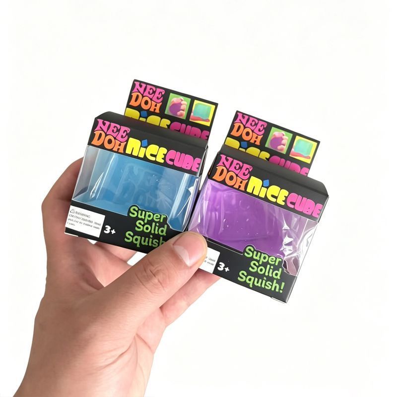 5cm Blue TPR Soft Ice Cube Squishy-Stress Relief Gel Fidget Toy