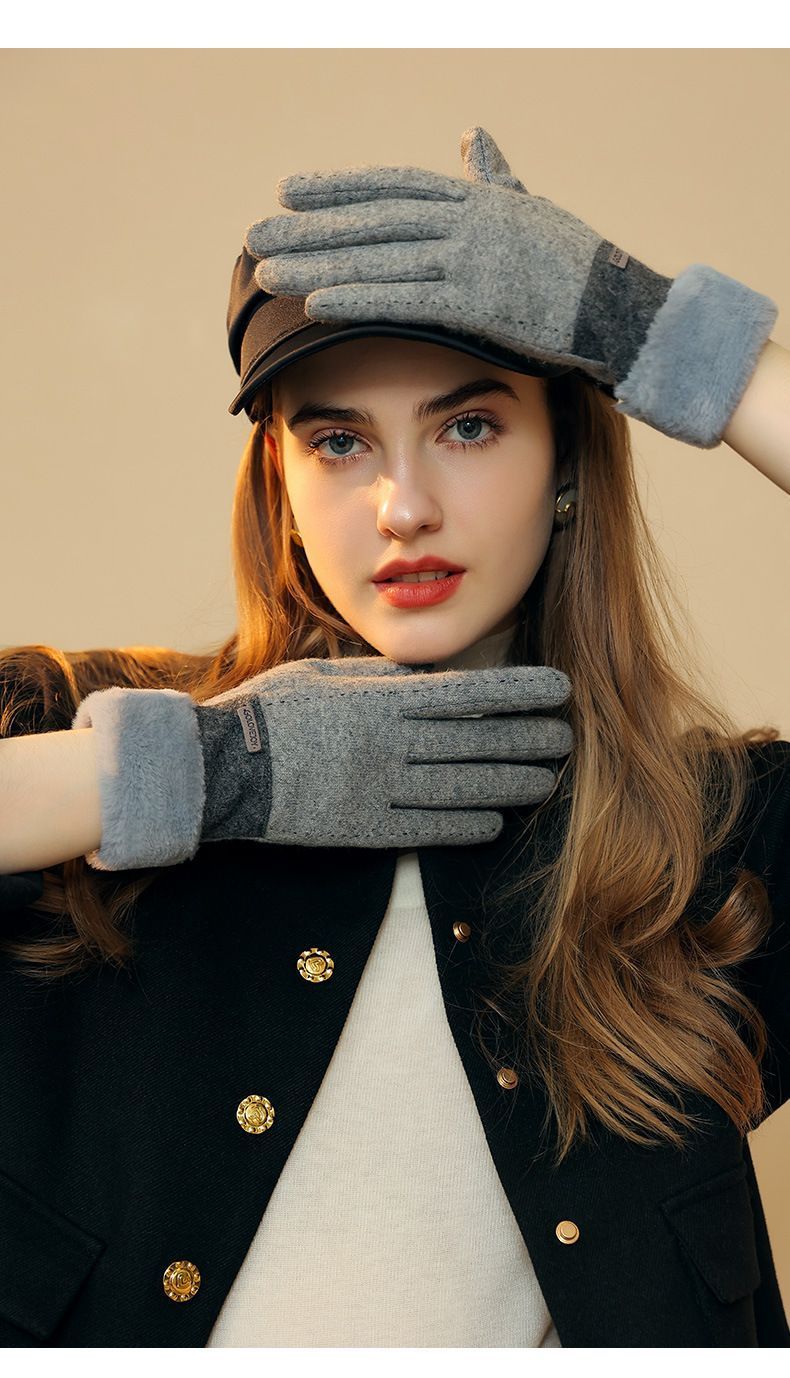 Ladies Winter Warm Cashmere Gloves DY36 Grapefruit Pink