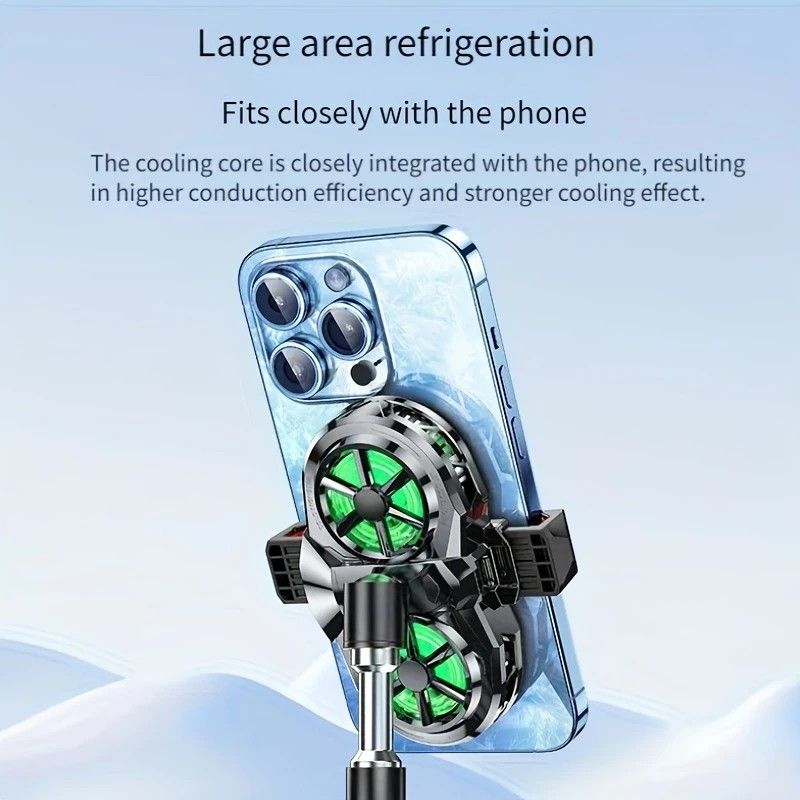 Semiconductor Cooling Fan Back Clip, Instant 3-Second Cooling, Large Area Heat Dissipation, Compatible with All Phone Models, Unobstructed Camera View for Live Streaming & Gaming.(Digital display model)