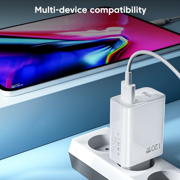 120W USB Charger Fast Charging QC3.0 USB C Cable Type C Cable Mobile Phone Charger for Huawei Samsung Xiaomi Fast Charging EU-White-10A