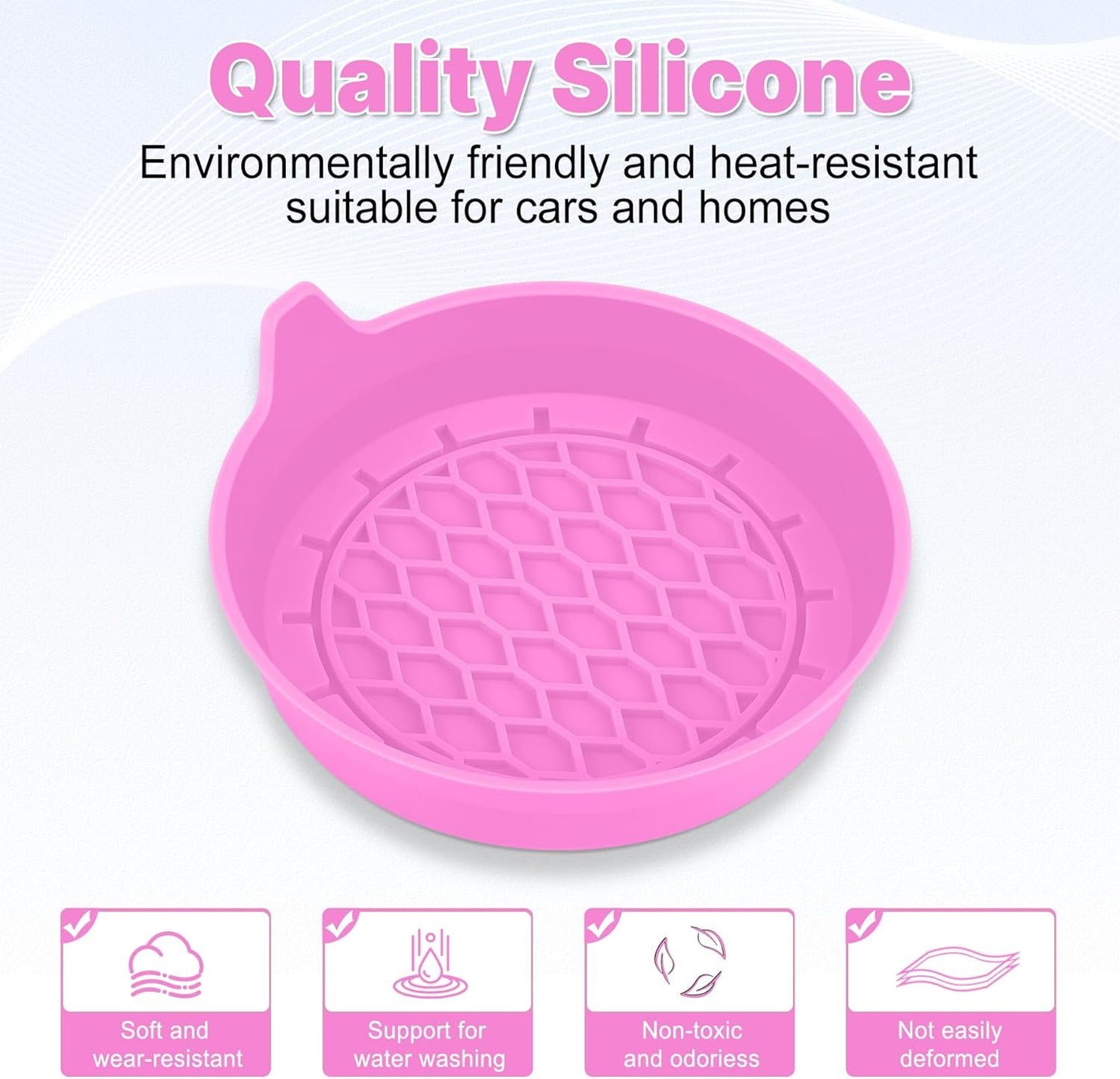 Car Cup Holder Coaster, Silicone Cup Holder Insert, Universal Non-Slip Cup Holders, Car Accessories Interior for Women and Man 4 Pack Pink