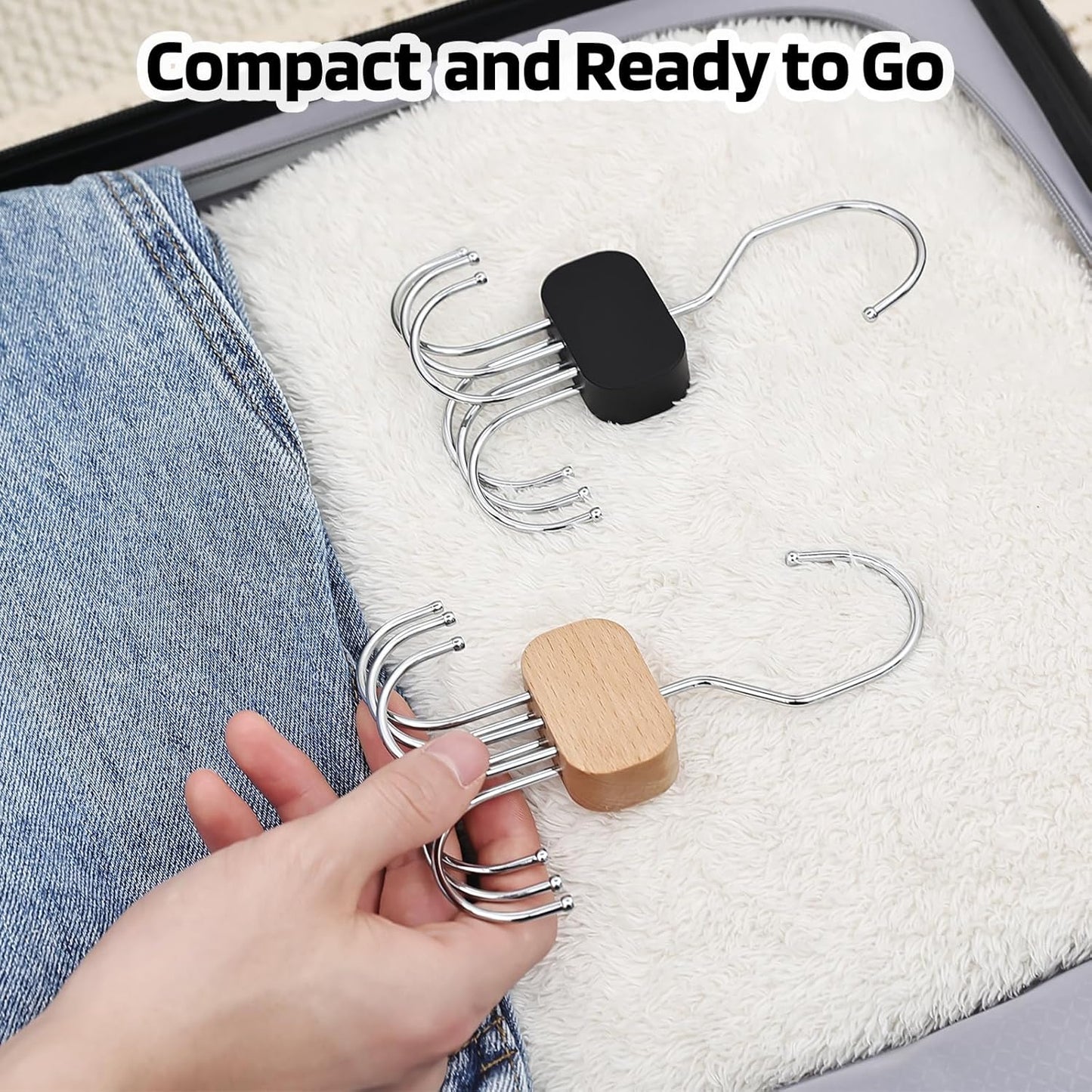 3 Pack Tank Top Hangers, 2026 Upgraded Bra Hanger for Closet Organizer & Storage, 360° Rotating & Foldable Design, Wooden Space-Saving Hanger for Tank Tops, Bras and More (Black)