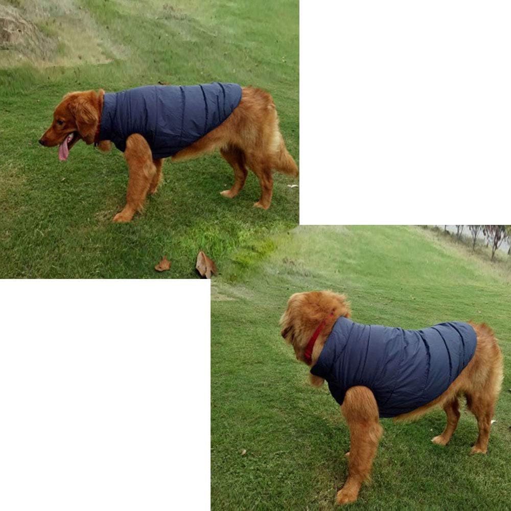 Winter Dog Coat Warm Pet Jacket for Cold Weather Marine Blue Size M