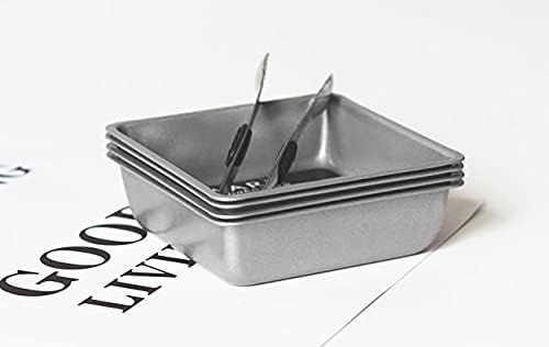 Flunyina 4 Inches Non-Stick Square Cake Pans Set of 4 Carbon Steel Cake Molds for Home Daily Housewarming Wedding Birthday Party Brownie Making