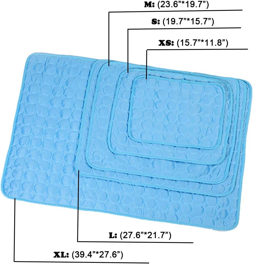 Pet Cooling Mat for Dogs, Pet Dog Self Cooling Pad, Ice Silk Self Cooling Mat Sleep Pad Foldable and Washable Summer Cool Mat Blanket for Cats, Kennels, Crates and Beds (Medium(23.6"*19.7"))