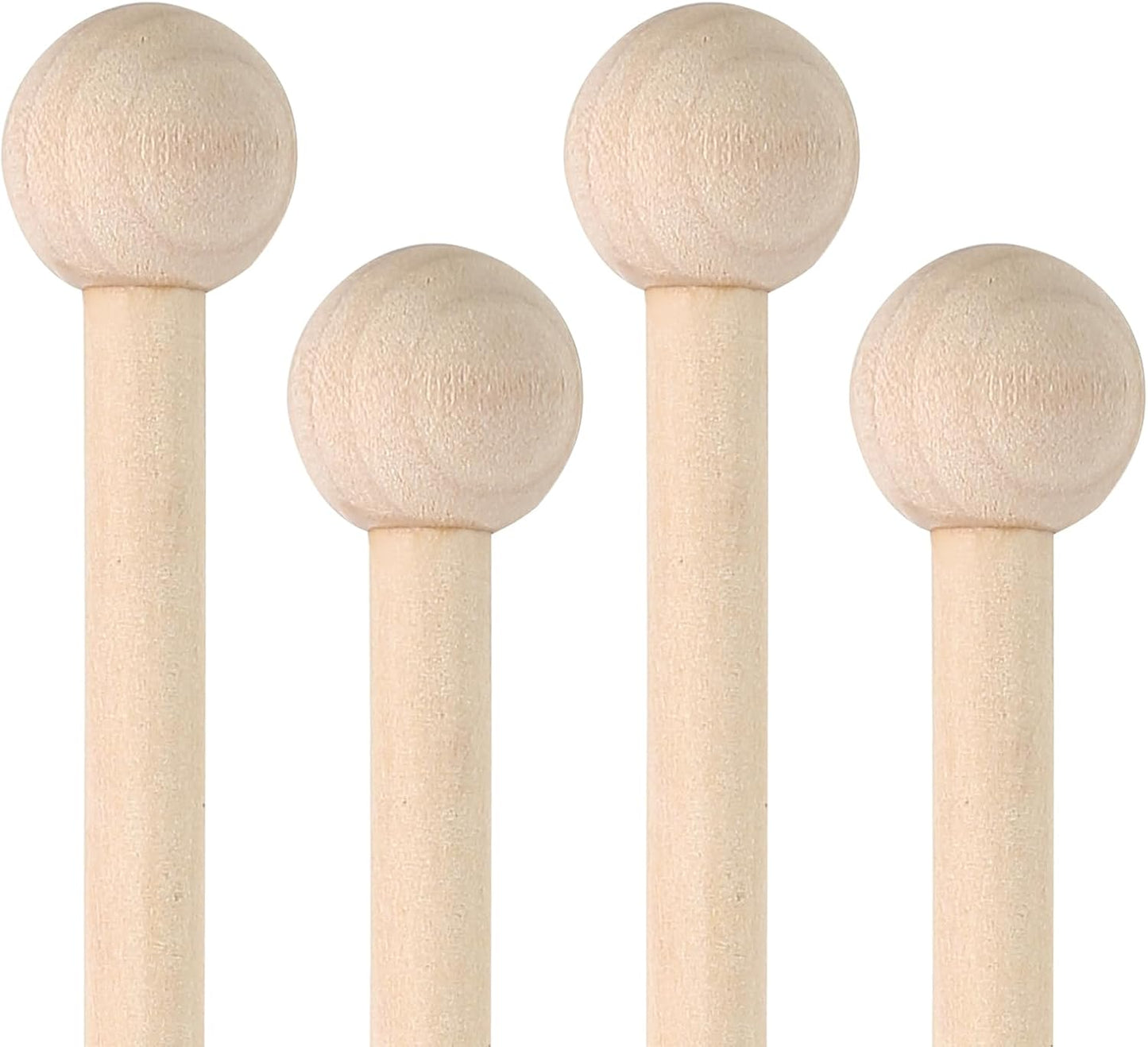 Biaungdo 4 Pack 8.7" Wood Mallets Percussion Sticks, Xylophone Mallets Sticks Glockenspiel Mallets Sticks for Xylophone Glockenspiel Chime Wood Block and Bells