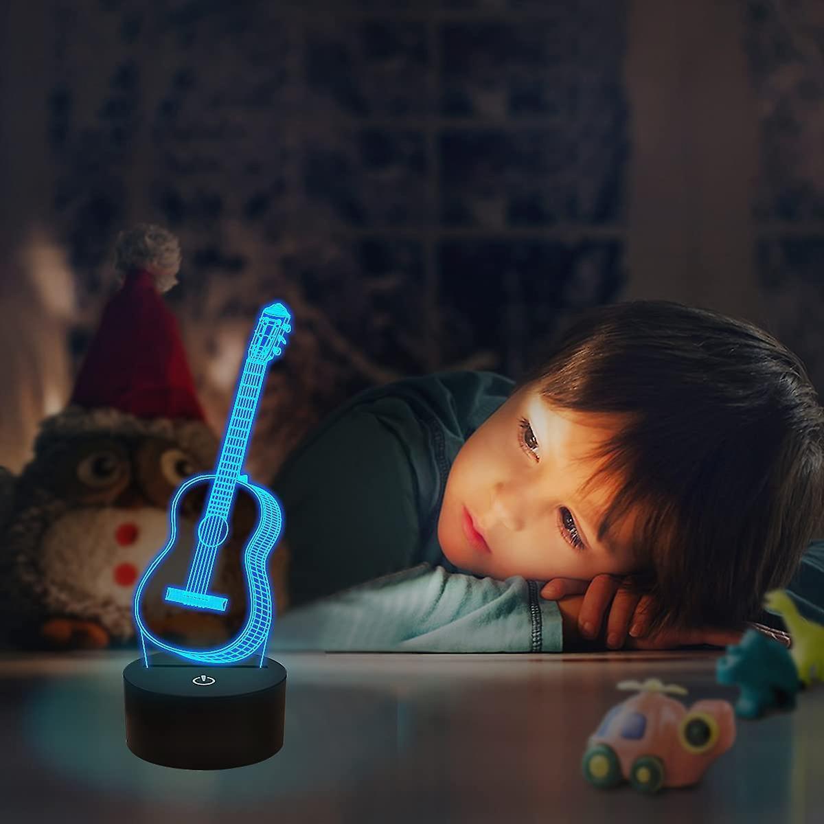 3D Night Light Guitar Gifts for Music Lovers, 3D Illusion Lamp with Remote Gift