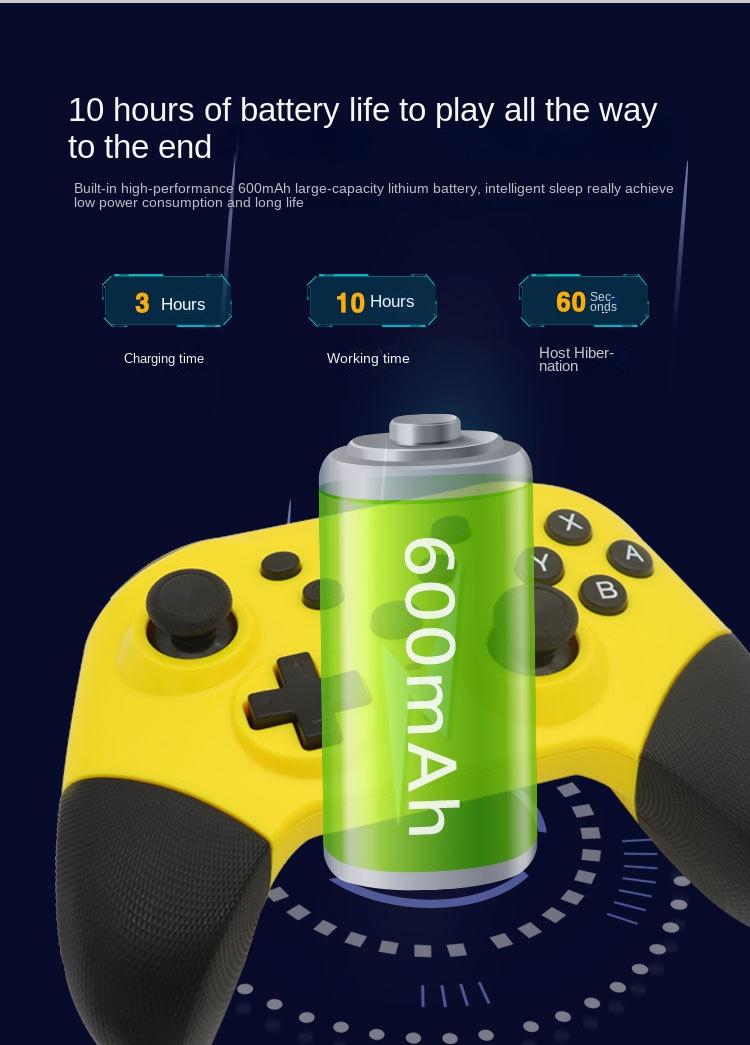 Wireless Game Controller for Switch,PC,Android & PS3 - Pro Gaming Gamepad with Bluetooth,Turbo & Vibration - Yellow Black