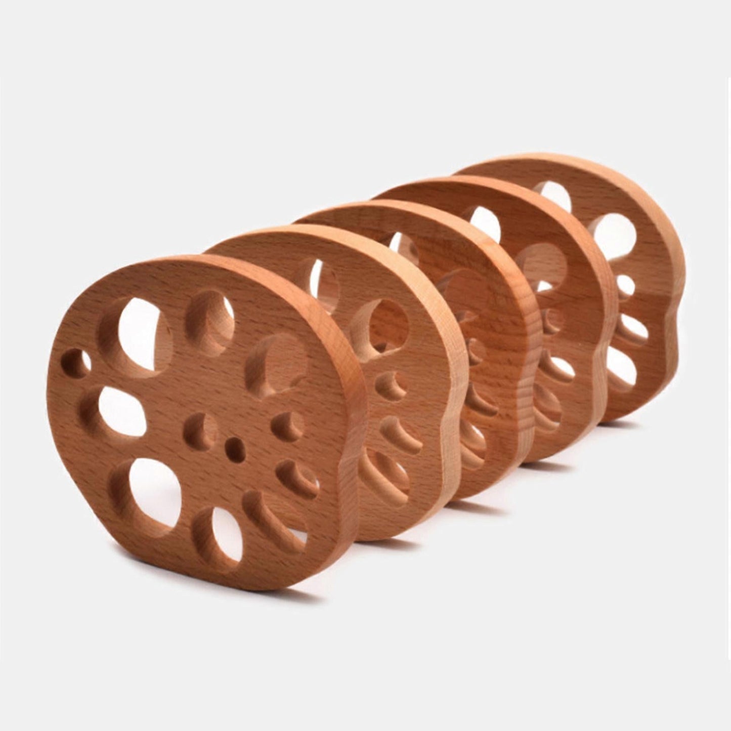 Wooden Drink Coaster Lotus Root Slice Design