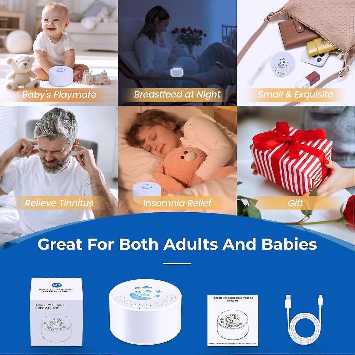 Portable White Noise Machine Babies Sleep Sound Machine