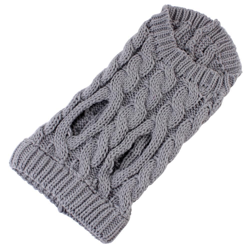 Pet Dog Sweater Pet Turtleneck Knitting Sweater Winter Warmer Clothes Pet Pullover Knitwear - Gray