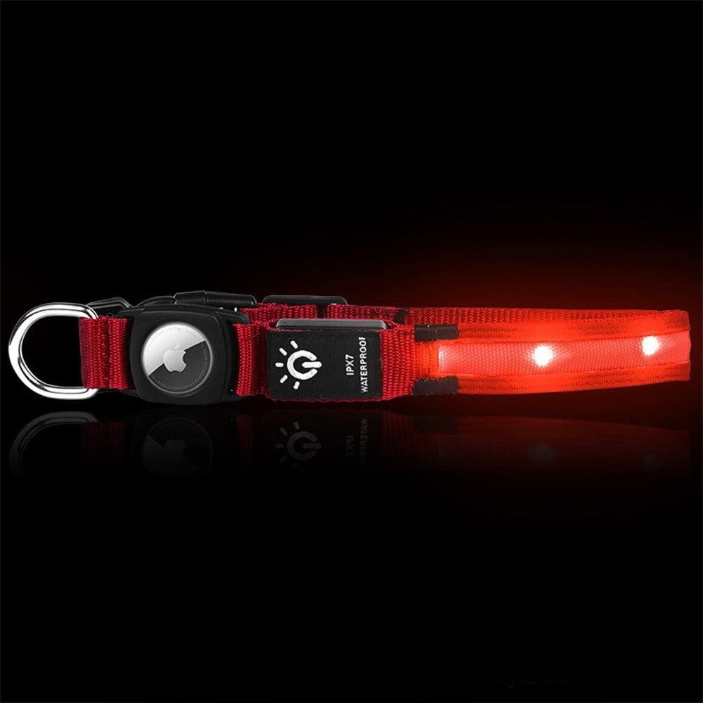 Luminous LED Pet Dog Collar Light-up USB Rechargeable Dog Collar Red - S