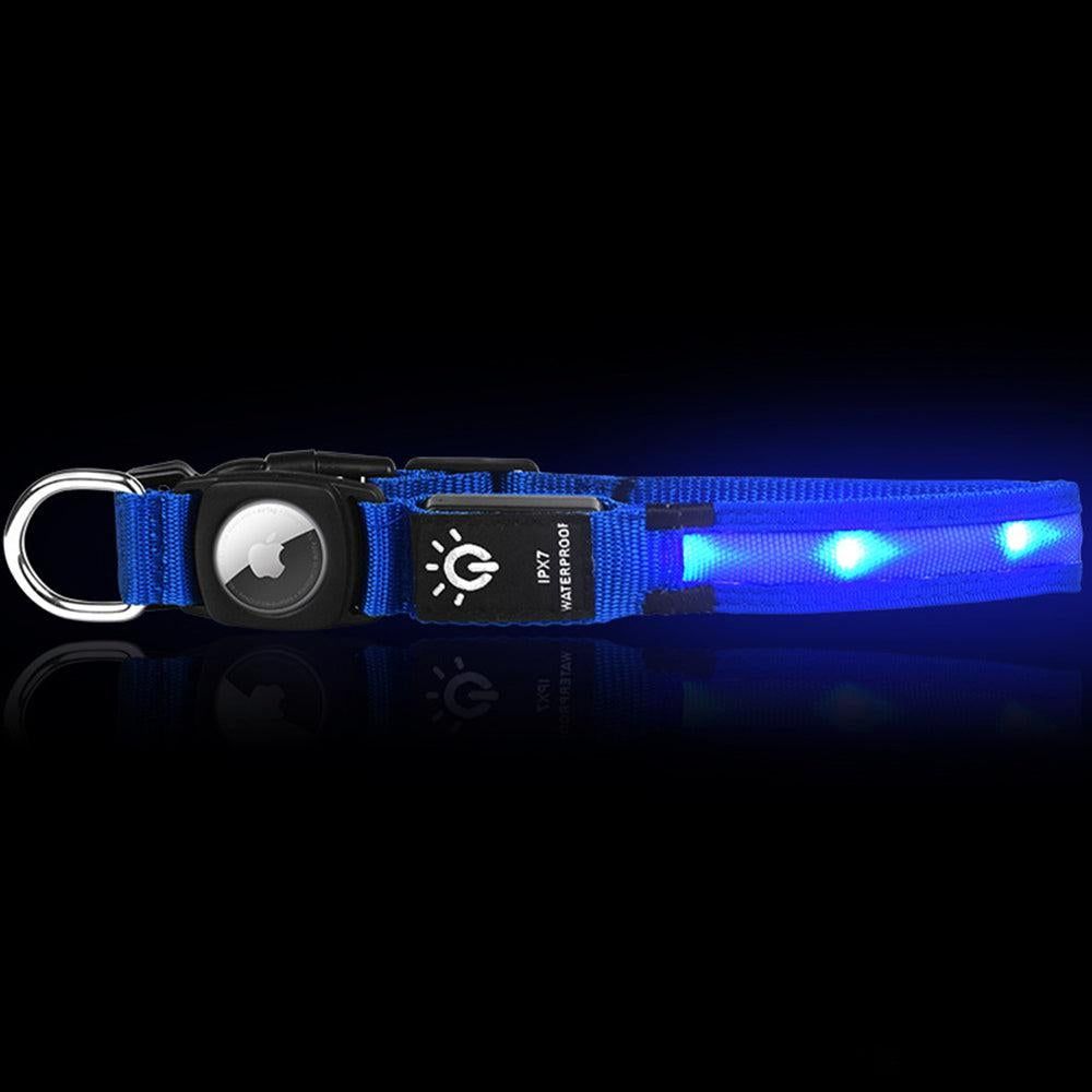 Luminous LED Pet Dog Collar Light-up USB Rechargeable Dog Collar Blue - S
