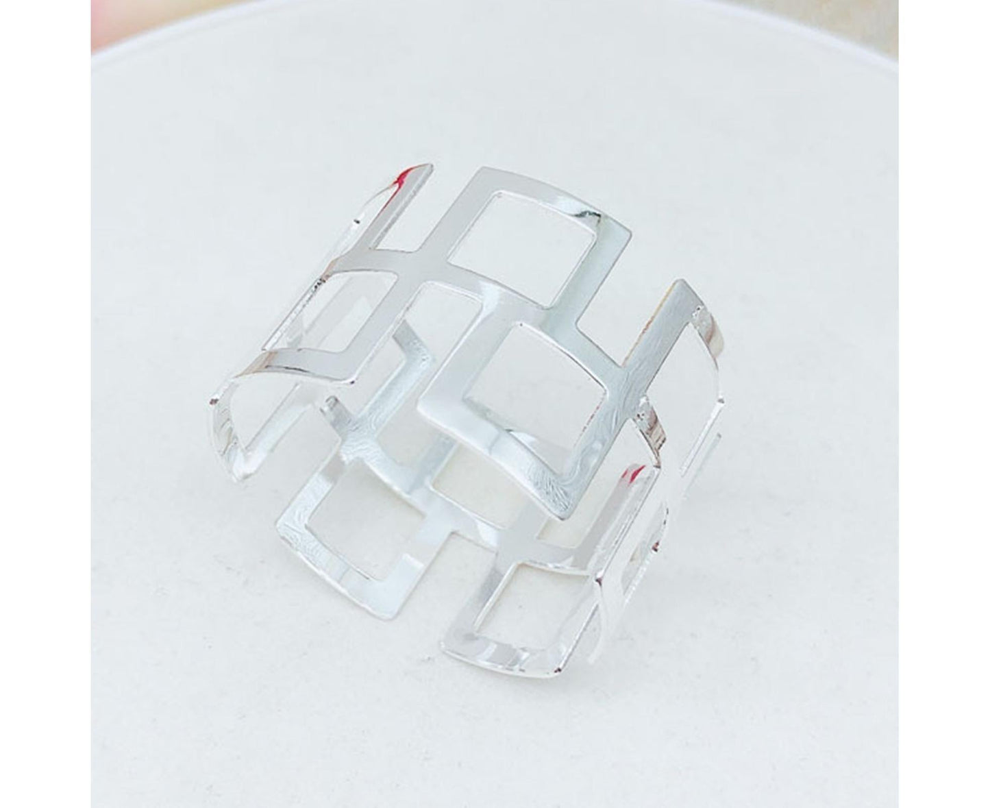 6Pcs Napkin Buckle Exquisite Elegant Fashion Table Decoration Napkin Rings for Kitchen-Silver
