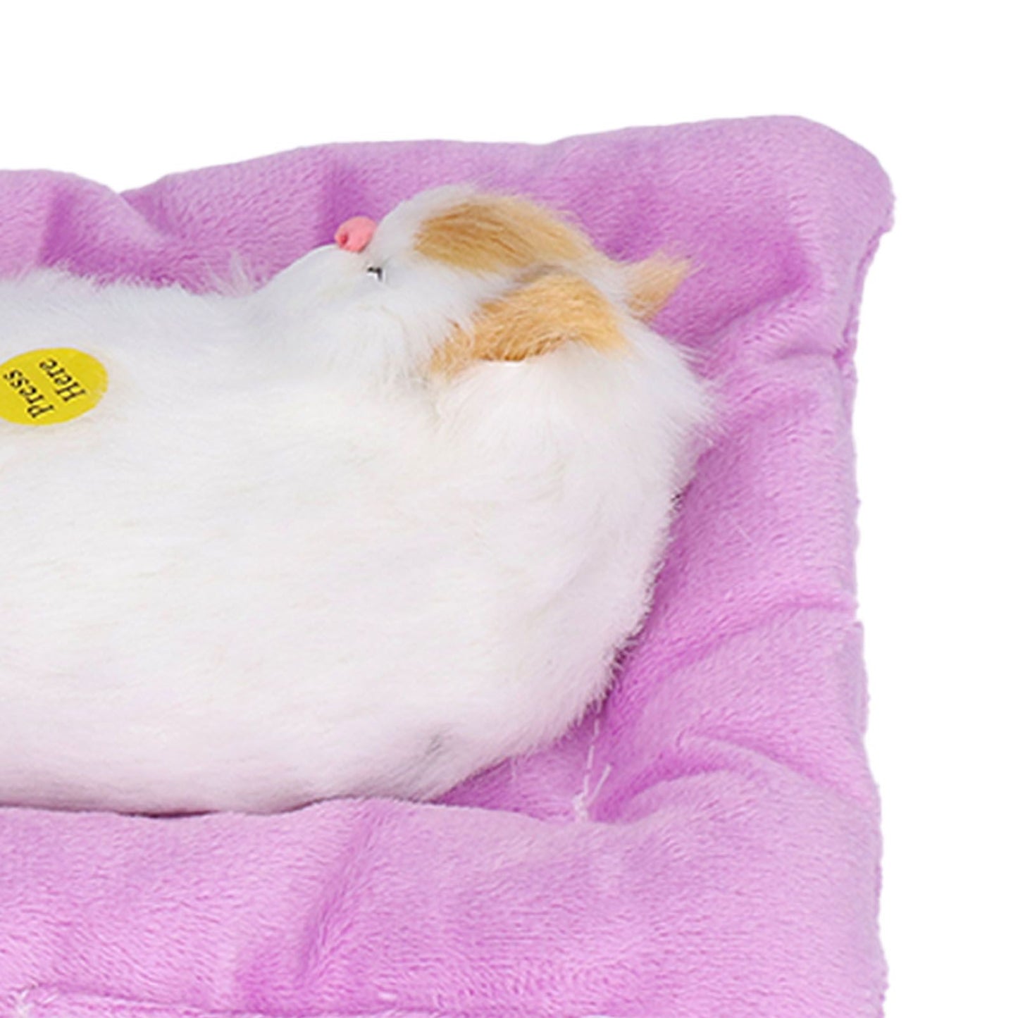 Fake Cats Sleeping Kitten Doll Toy Simulation Sleeping Cat On Pad Interactive Pet Toy with Sound Active CarbonYellow Ear Cat Shape